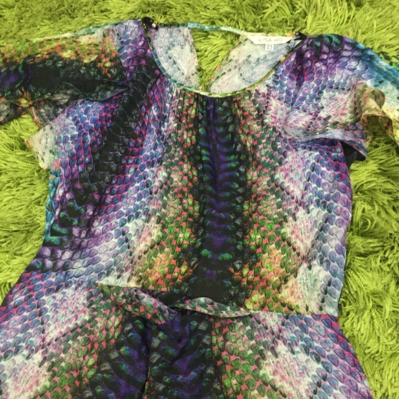 Lisa Ho Silk Sheath Dress Size 12 Alligator Print - Picture 6 of 13